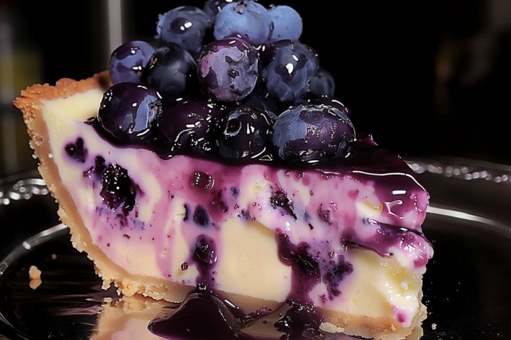 Blueberry Pie Stuffed Cheesecake