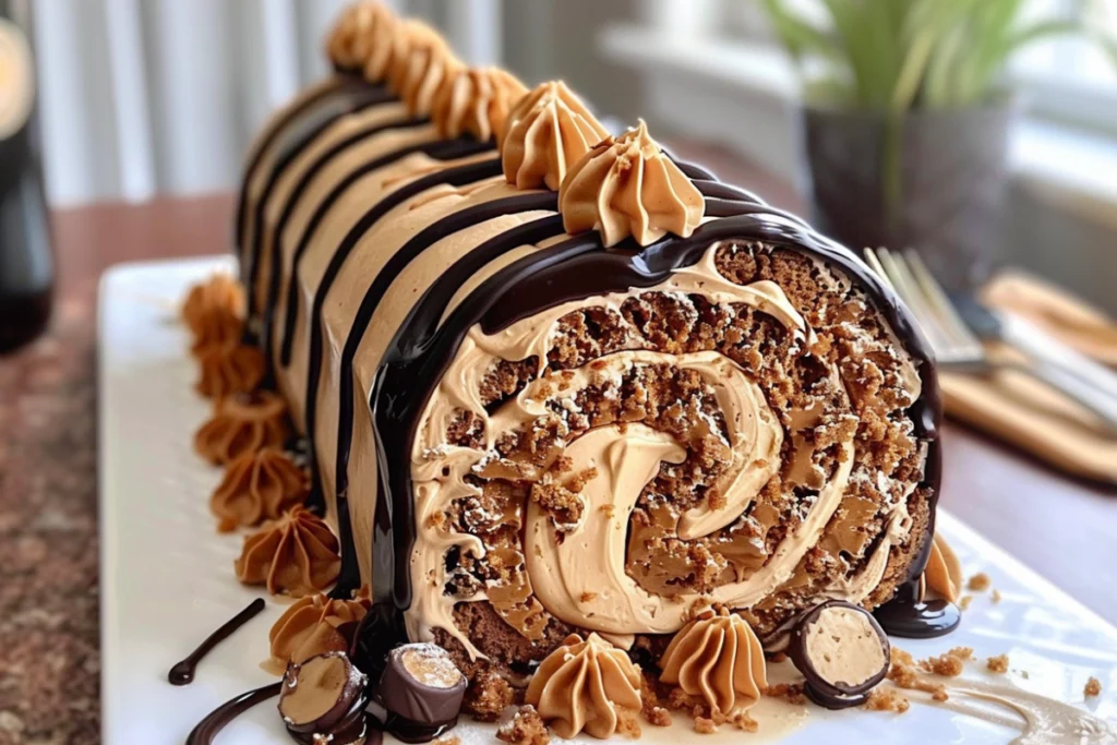 Peanut Butter Cup Cake Roll