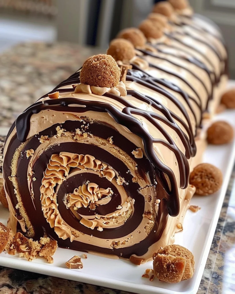 Peanut Butter Cup Cake Roll