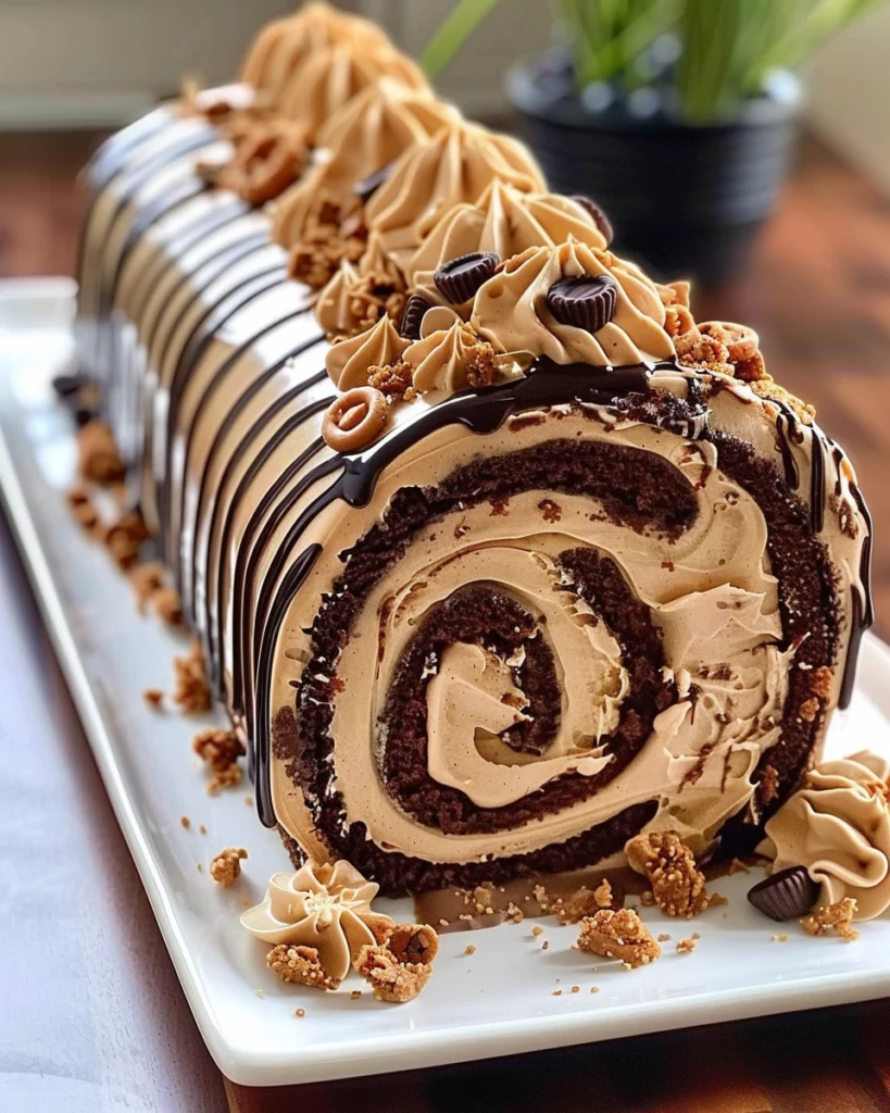 Peanut Butter Cup Cake Roll