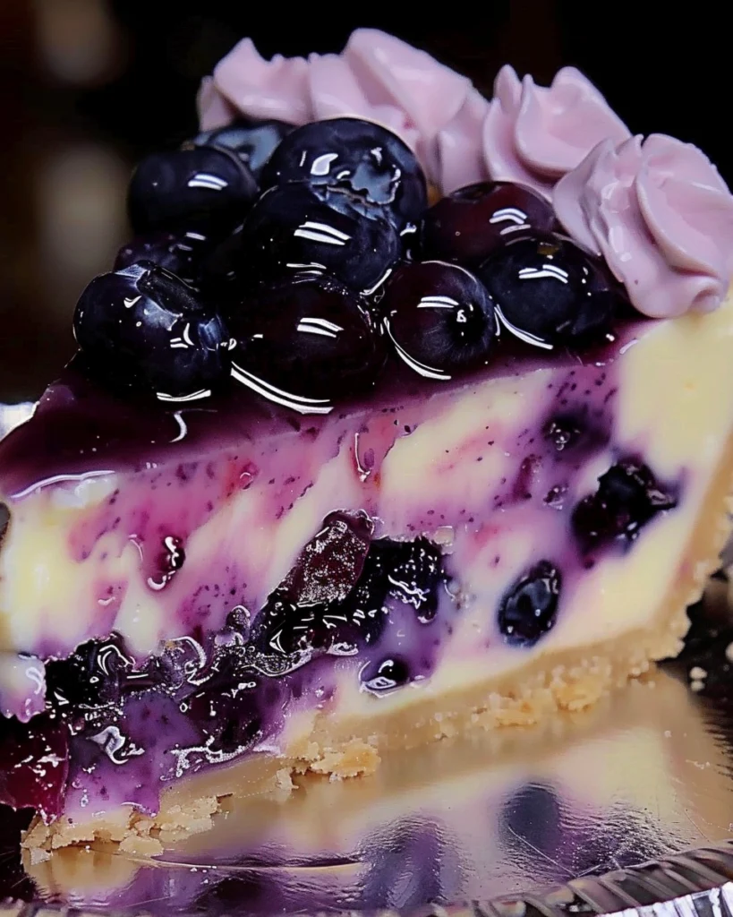 Blueberry Pie Stuffed Cheesecake