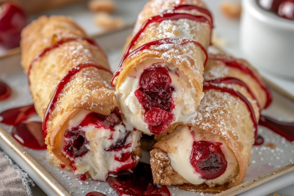 Cherry Cheesecake Egg Rolls