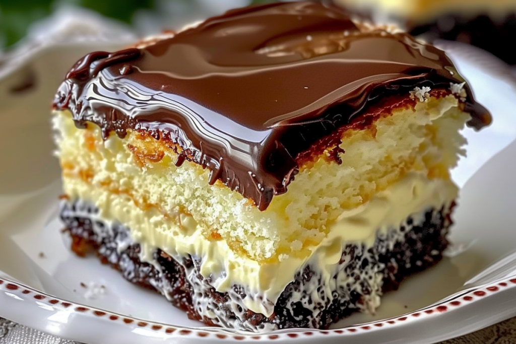 Boston Cream Poke Cake