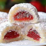 Strawberry Snowball Cookies