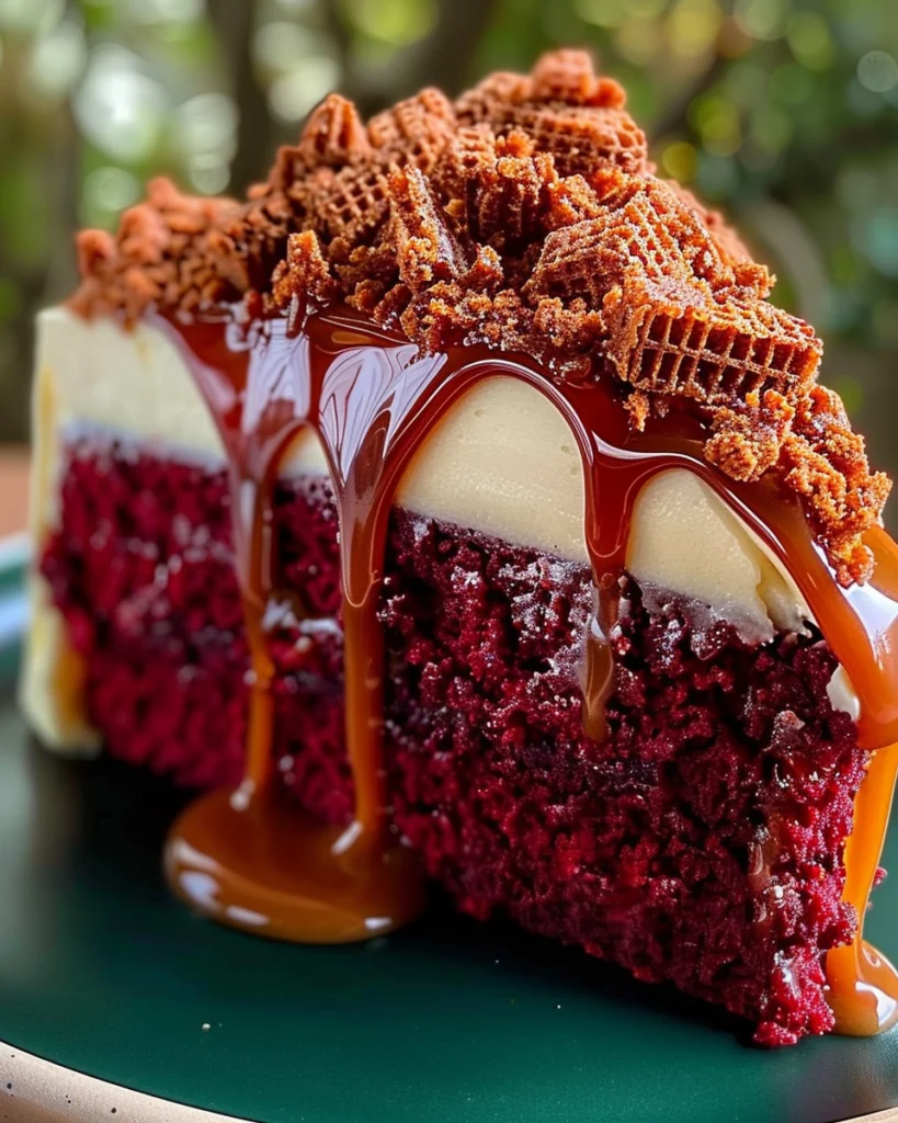 Red Velvet Biscoff Caramel Cake