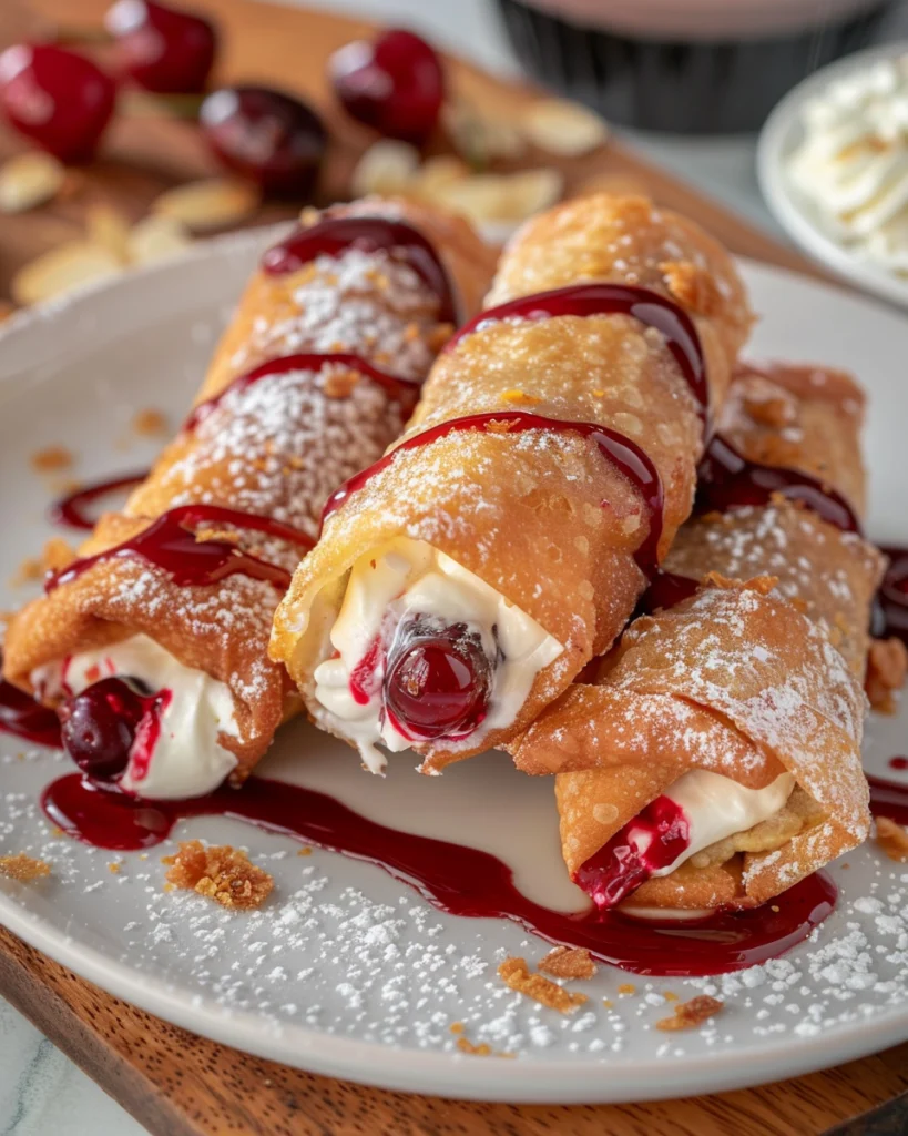 Cherry Cheesecake Egg Rolls