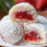 Strawberry Snowball Cookies