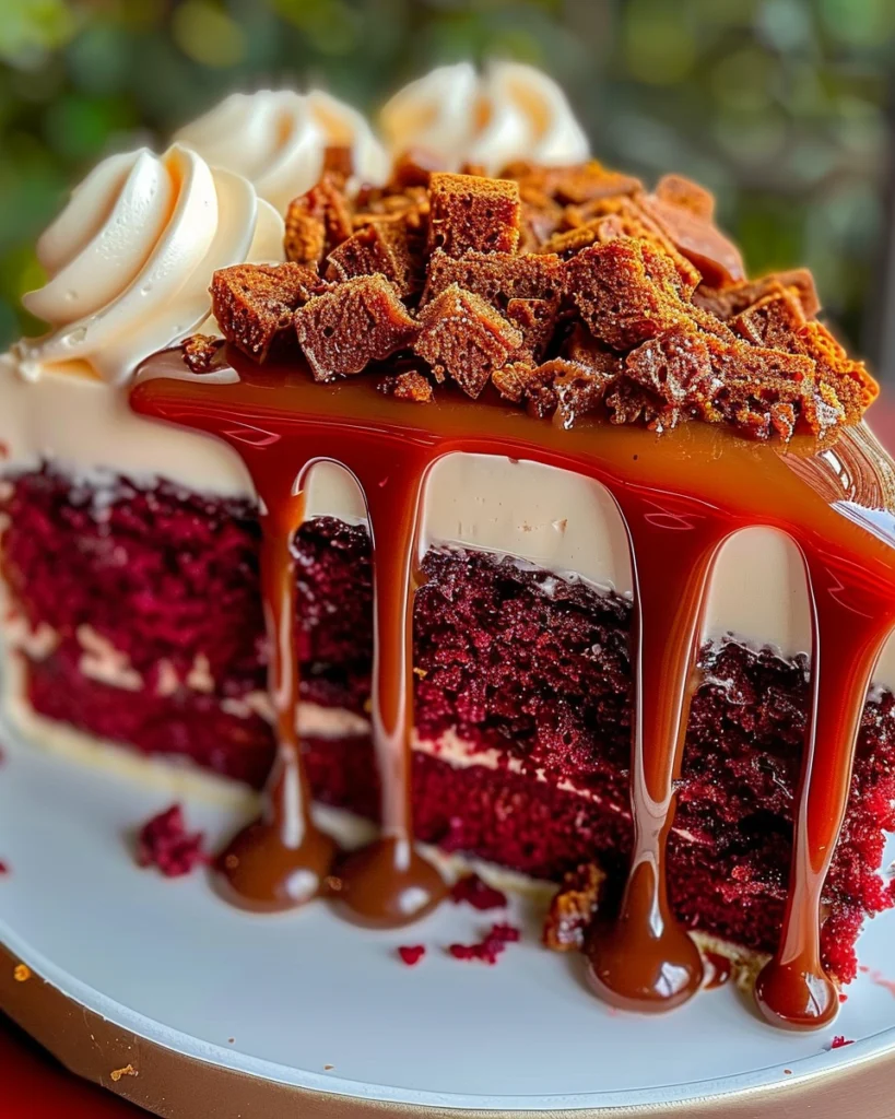 Red Velvet Biscoff Caramel Cake